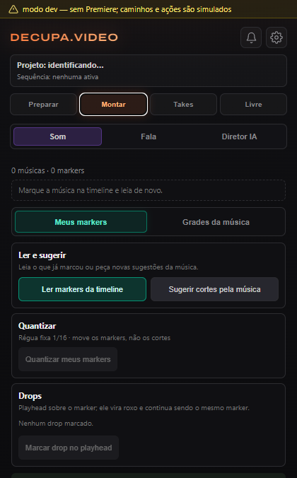Tela atual da etapa Primeira montagem